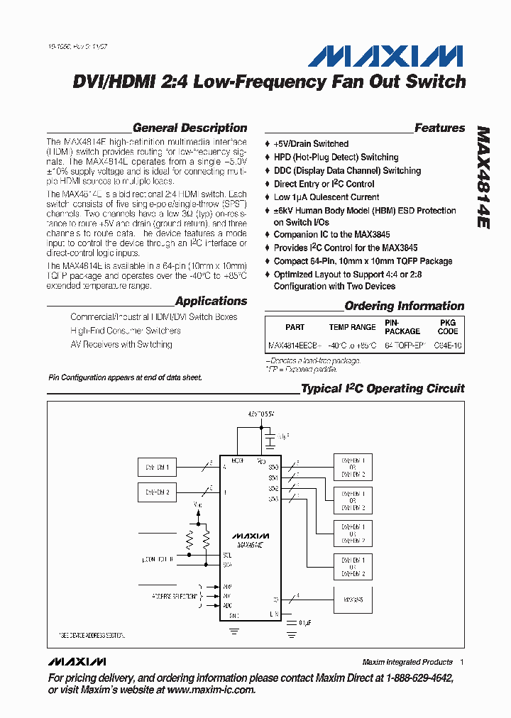 MAX4814EECB_4127837.PDF Datasheet