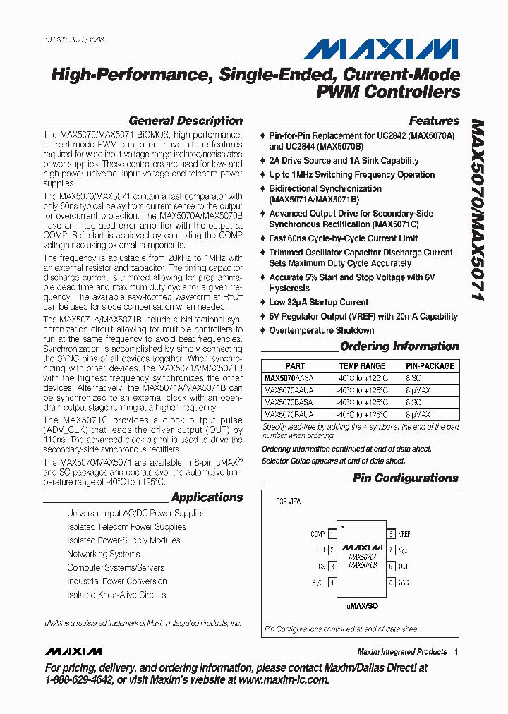 MAX5070AAUA_4129835.PDF Datasheet