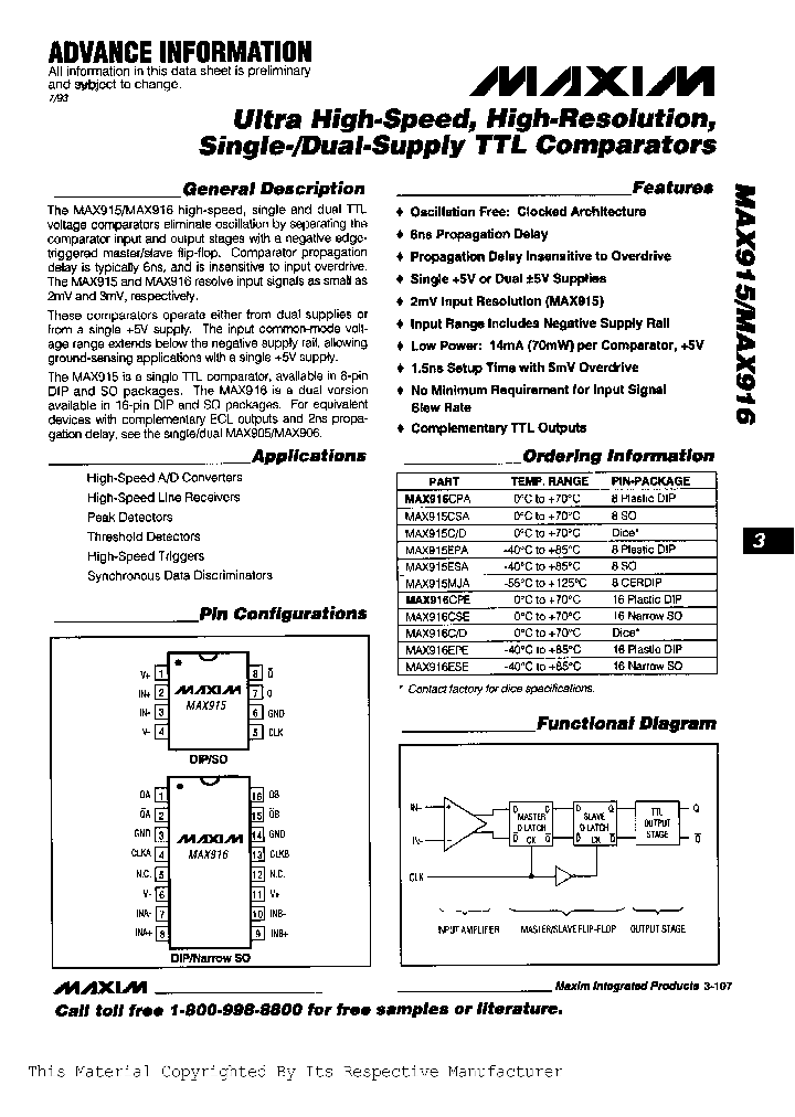 MAX916ESENBSP_4110508.PDF Datasheet