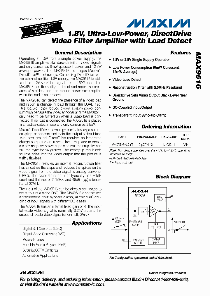 MAX9516ALBT_4127798.PDF Datasheet