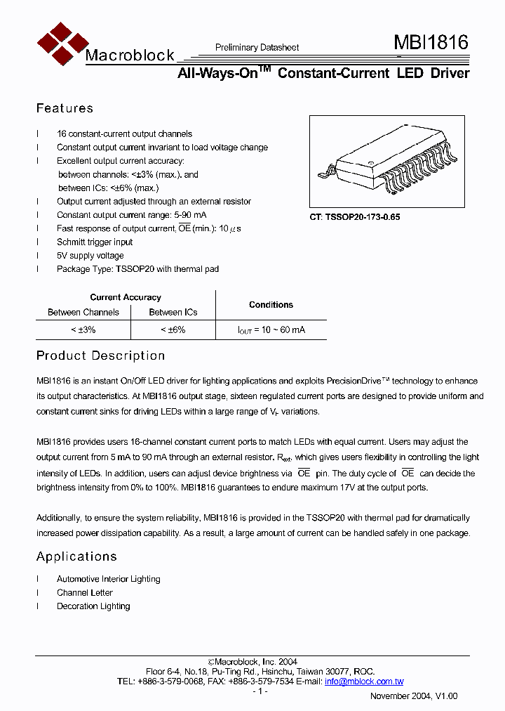 MBI1816_4155617.PDF Datasheet