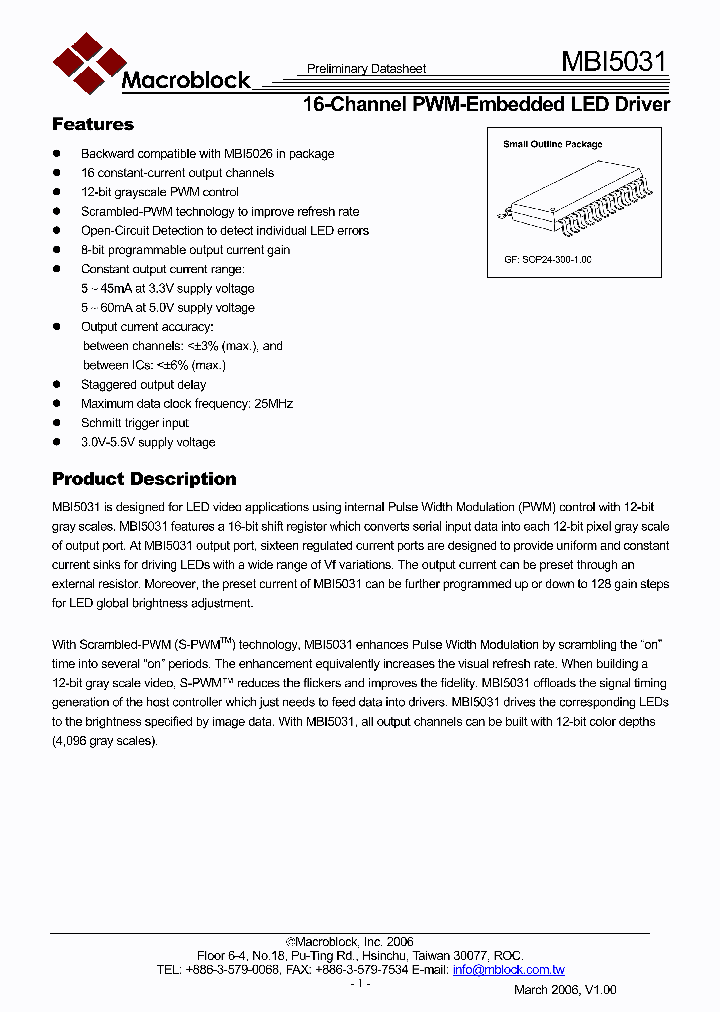 MBI5031_4156773.PDF Datasheet