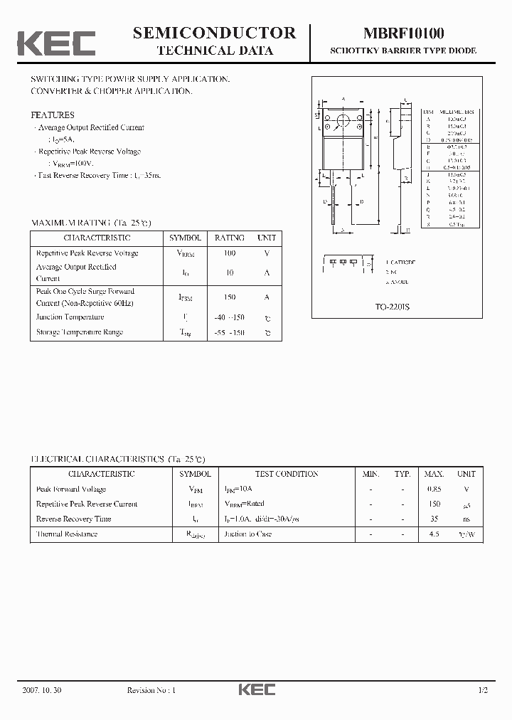MBRF10100_4164712.PDF Datasheet