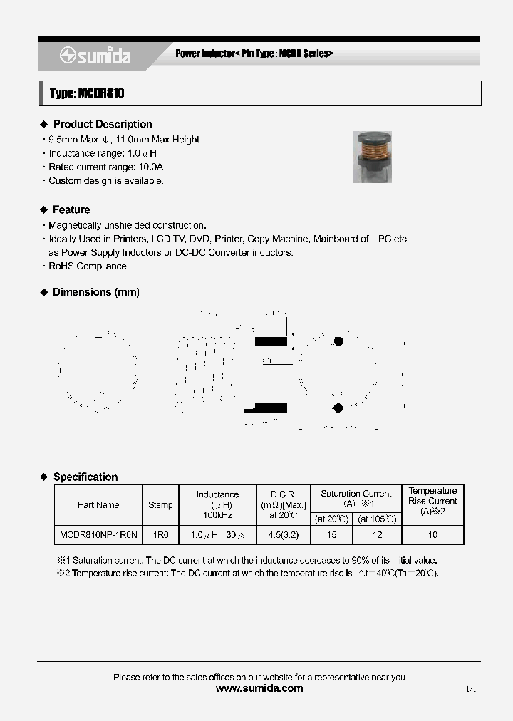 MCDR810NP-1R0N_4136380.PDF Datasheet