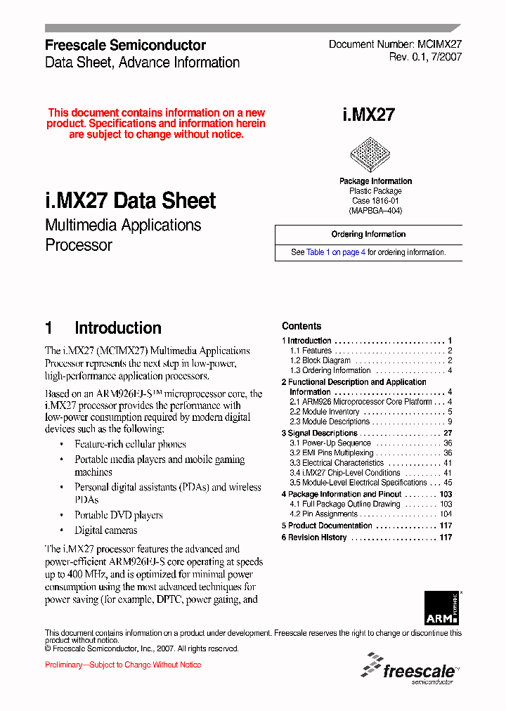 MCIMX27VOP4_4154988.PDF Datasheet