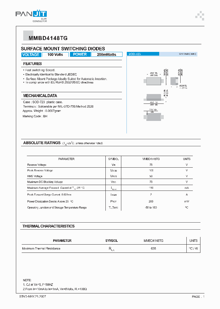MMBD4148TG_4120350.PDF Datasheet