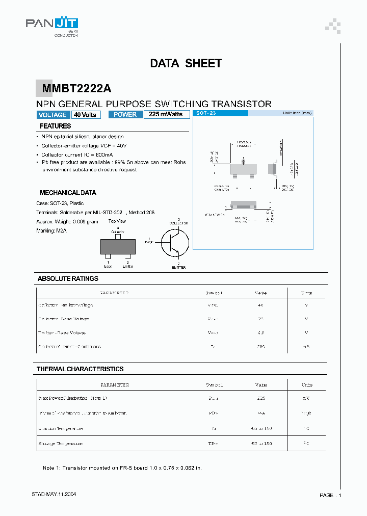 MMBT2222A_4100634.PDF Datasheet