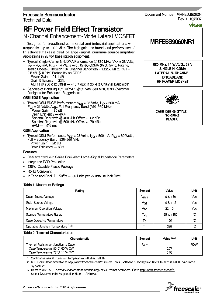MRFE6S9060NR1_4135966.PDF Datasheet