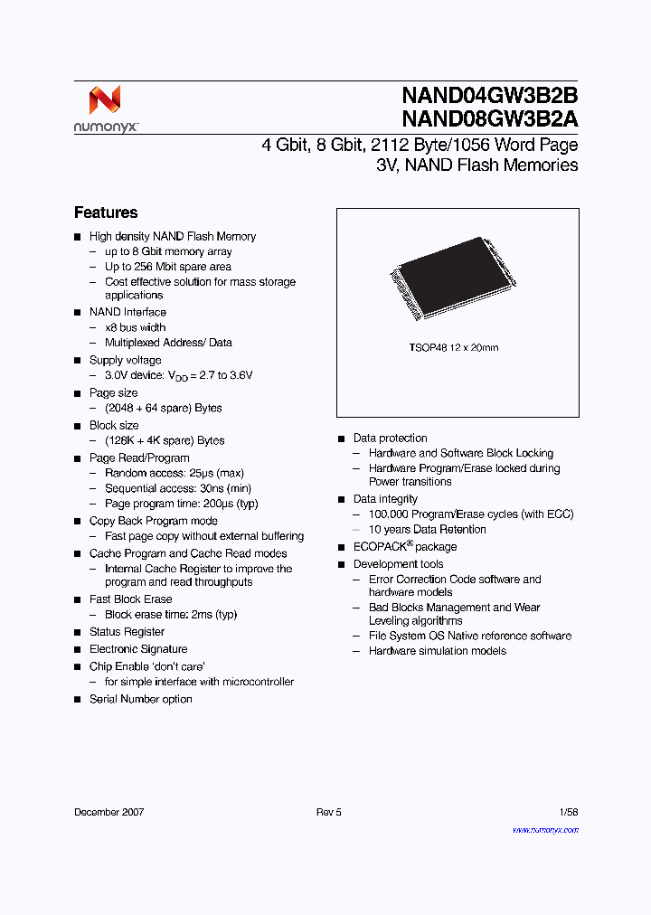 NAND08GW3B2A_4150732.PDF Datasheet