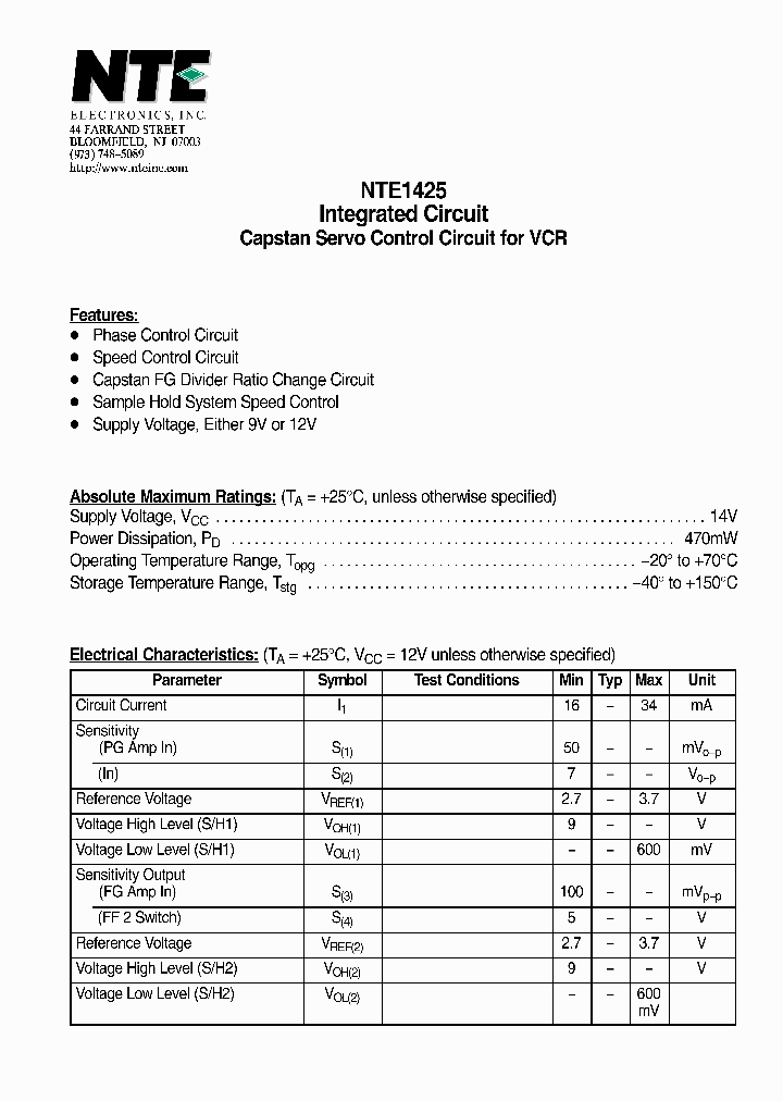 NTE1425_4126326.PDF Datasheet