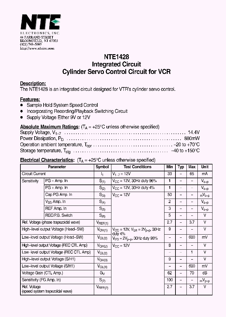 NTE1428_4126327.PDF Datasheet