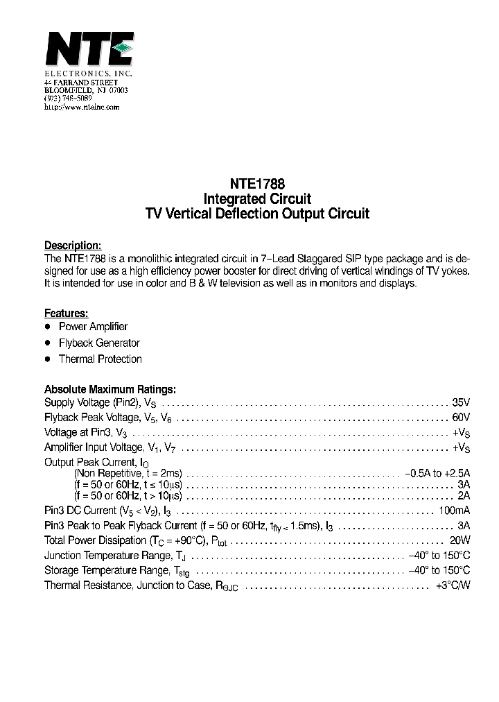 NTE1788_4118345.PDF Datasheet