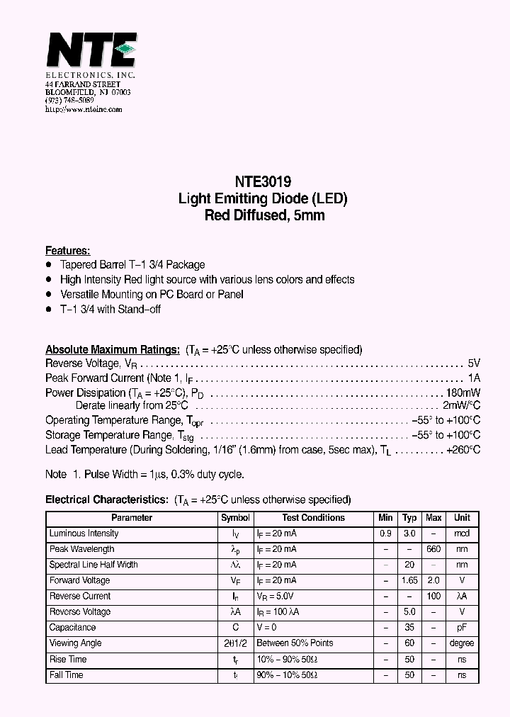 NTE3019_4125959.PDF Datasheet