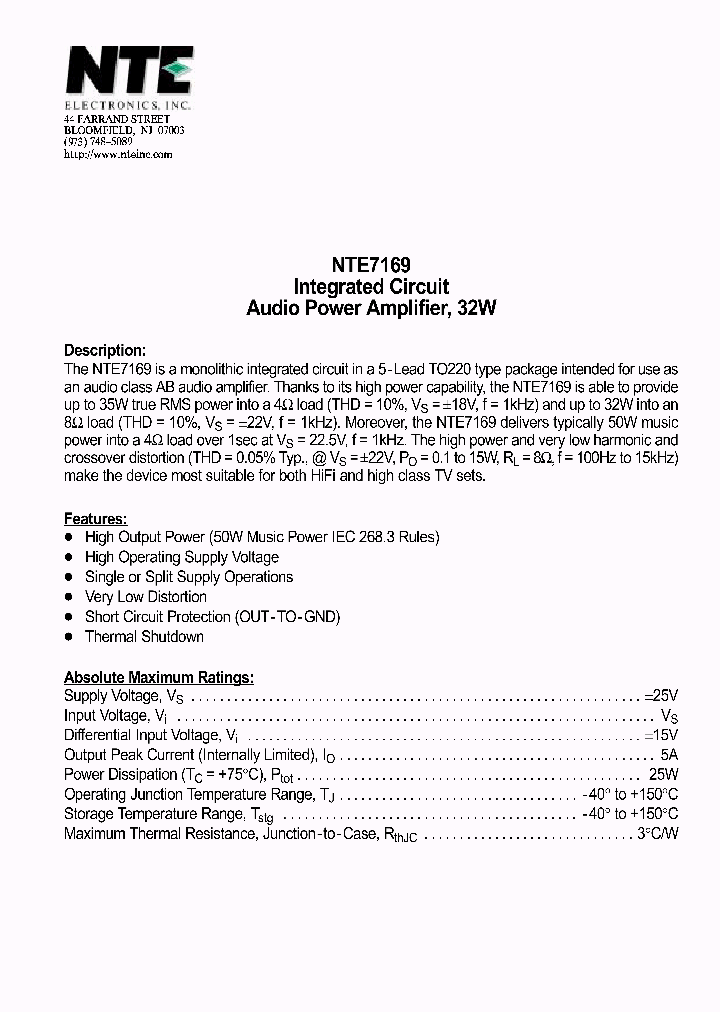 NTE7169_4126324.PDF Datasheet