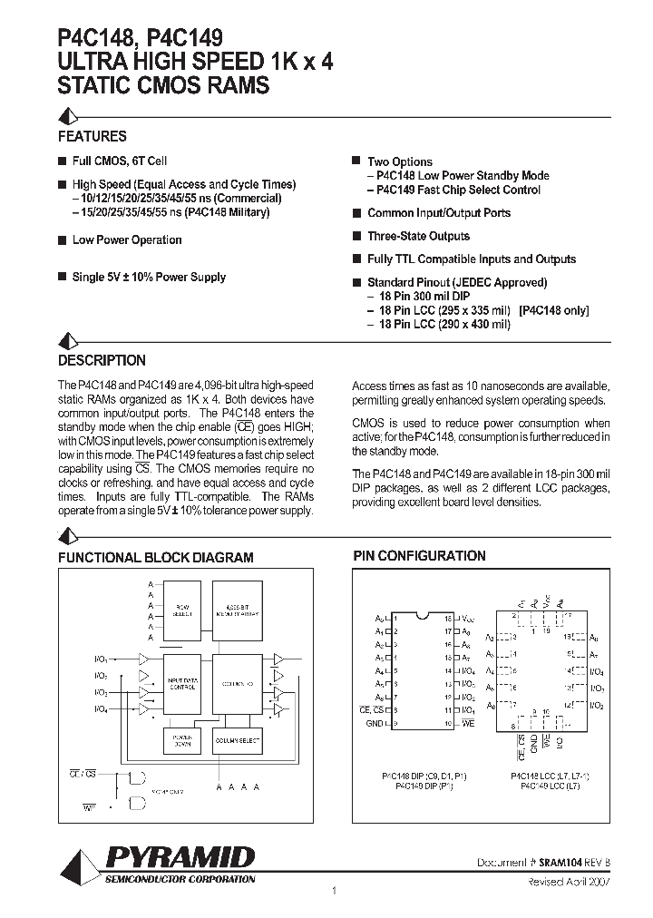 P4C148-12CMB_4153325.PDF Datasheet