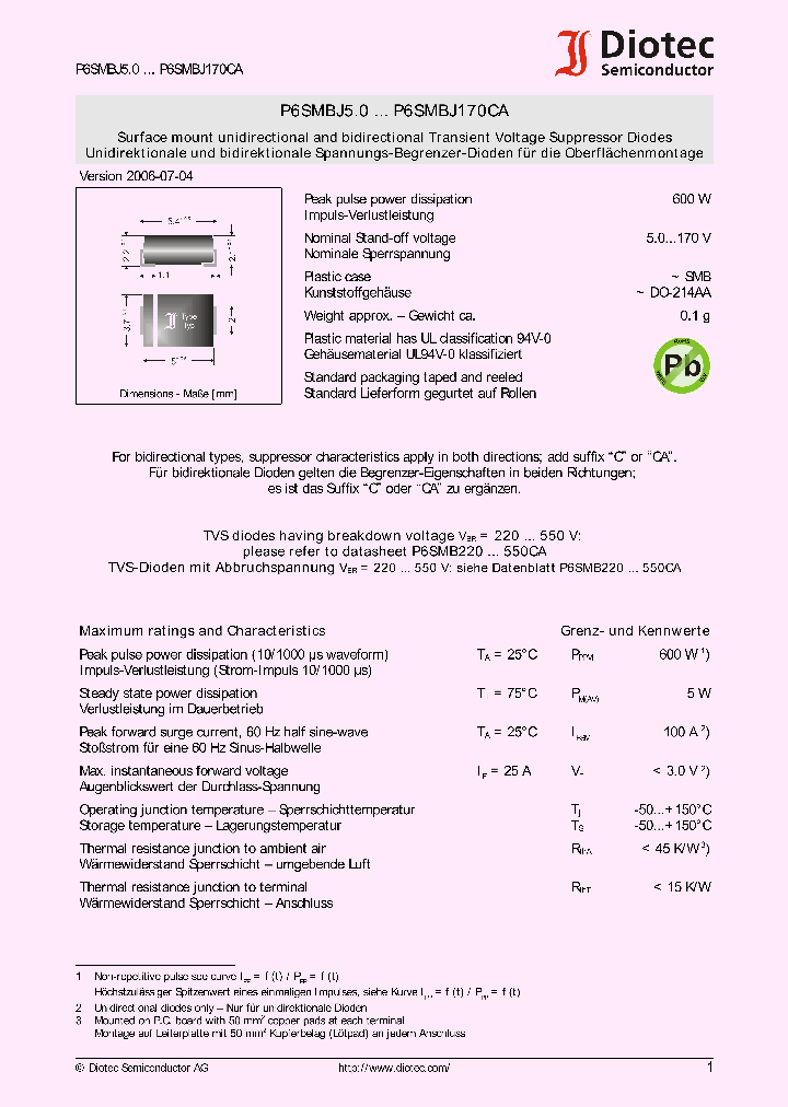 P6SMBJ20_4156789.PDF Datasheet