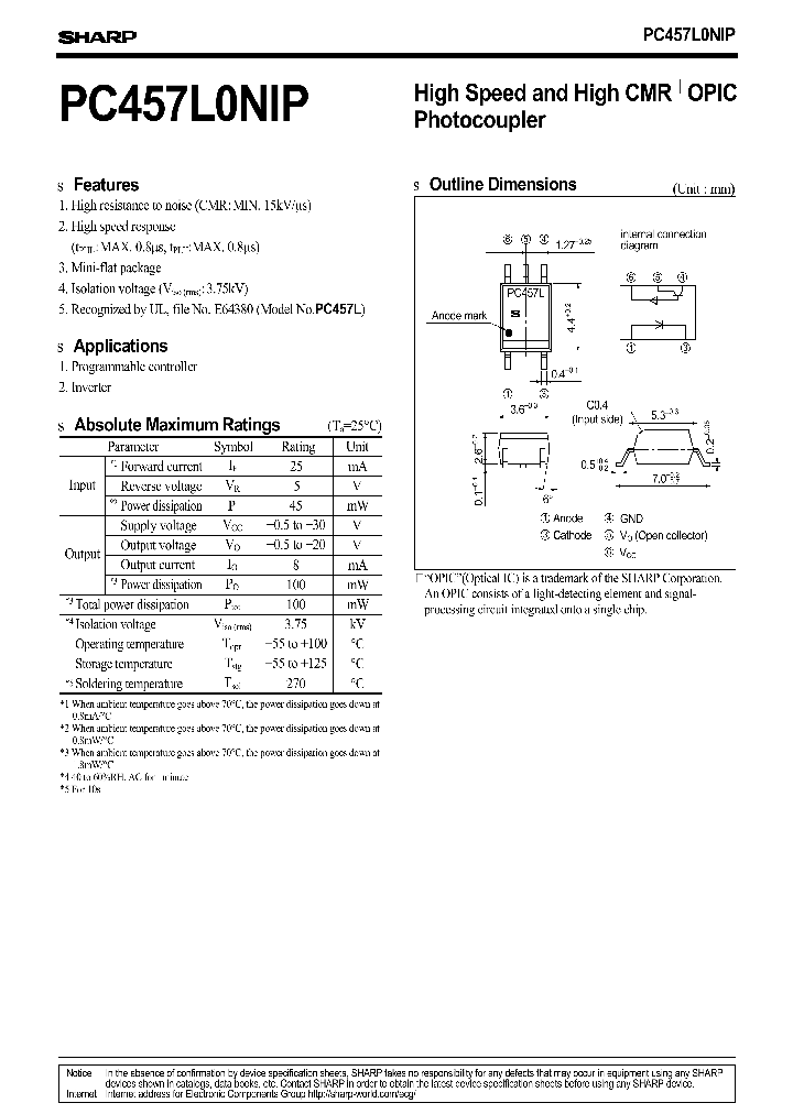 PC457L0NIP_4118339.PDF Datasheet