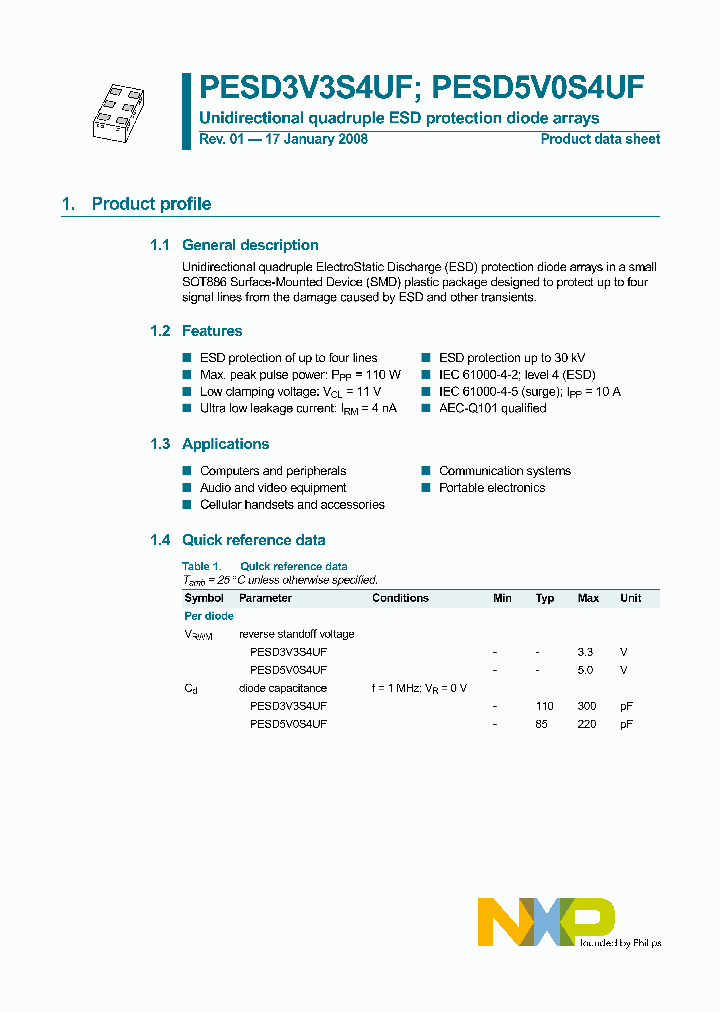 PESD5V0S4UF_4135646.PDF Datasheet