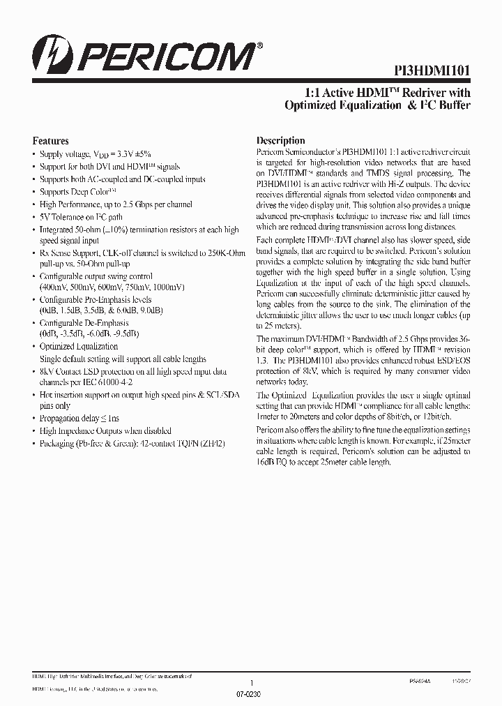 PI3HDMI101_4149065.PDF Datasheet