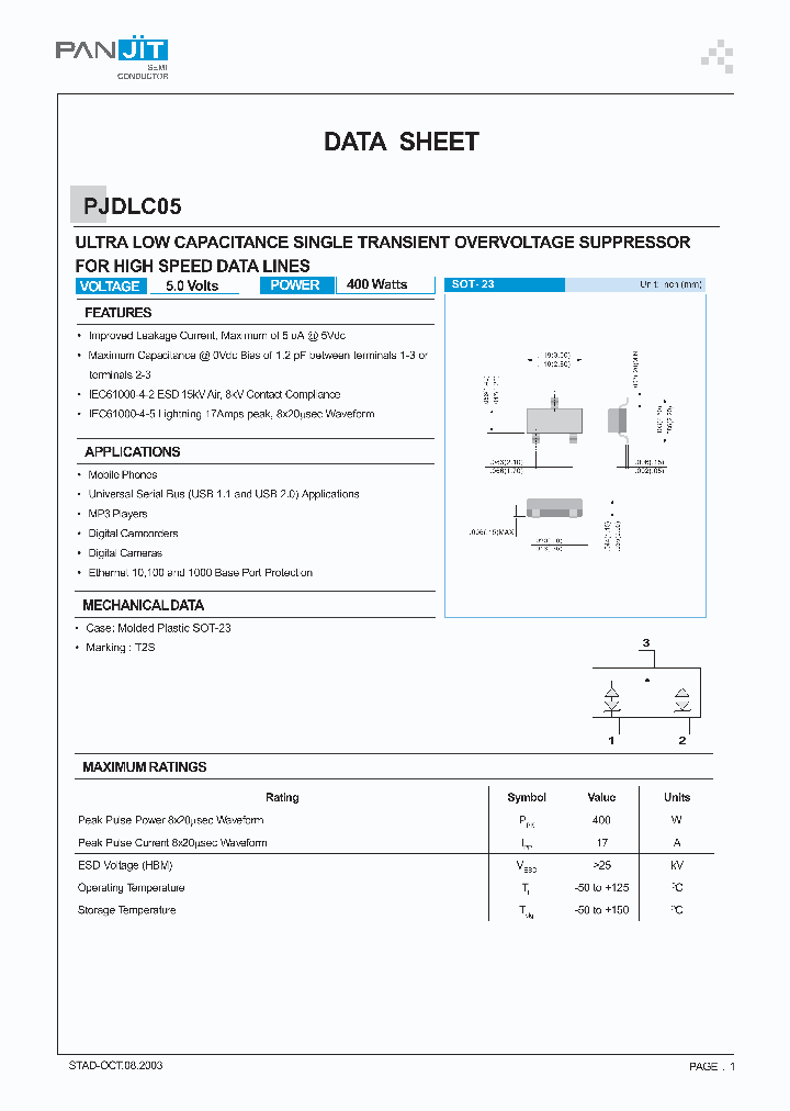 PJDLC05TR_4121600.PDF Datasheet