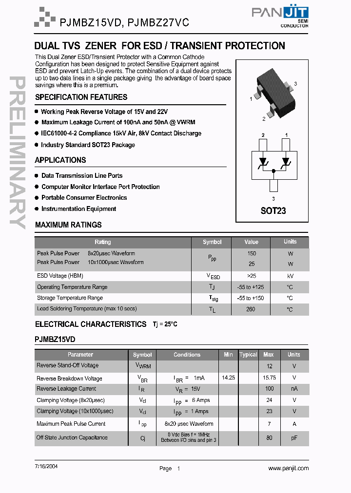 PJMBZ15VD_4120297.PDF Datasheet