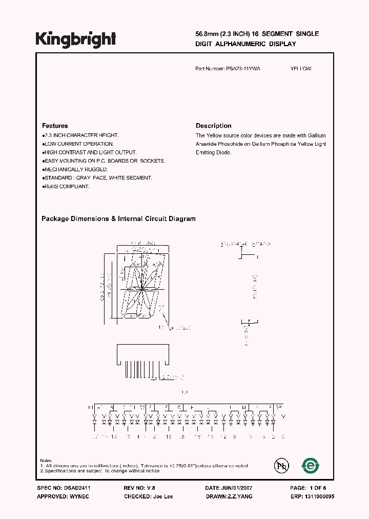PSA23-11YWA_4164139.PDF Datasheet