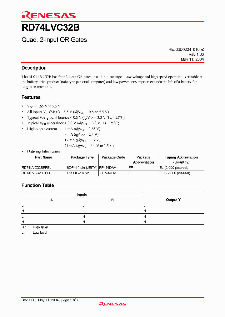 RD74LVC32BTELL_4119792.PDF Datasheet