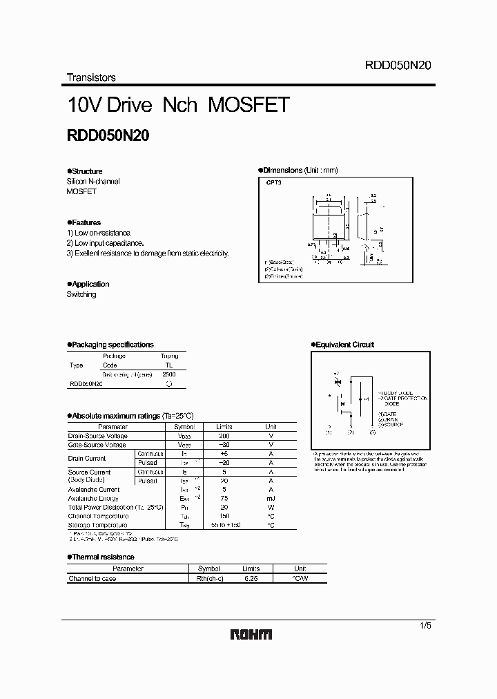 RDD050N20_4126963.PDF Datasheet