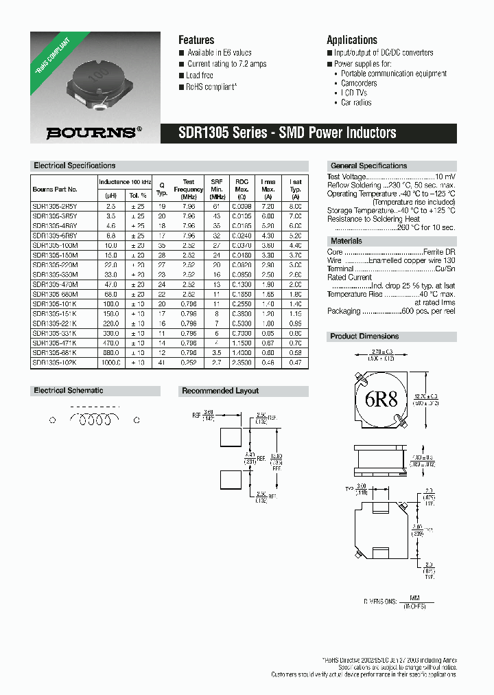 SDR1305-4R6Y_4136288.PDF Datasheet