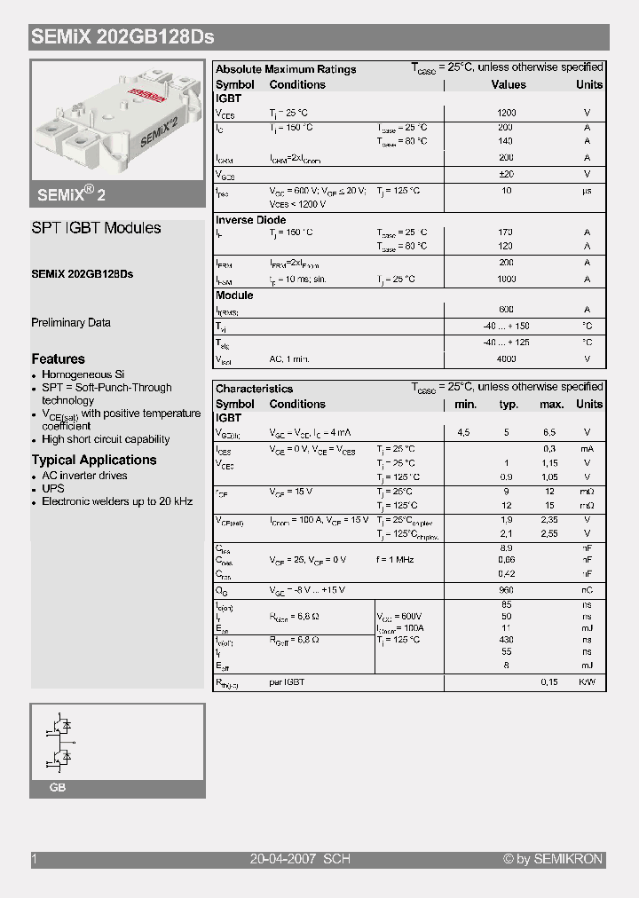 SEMIX202GB128DS07_4150075.PDF Datasheet