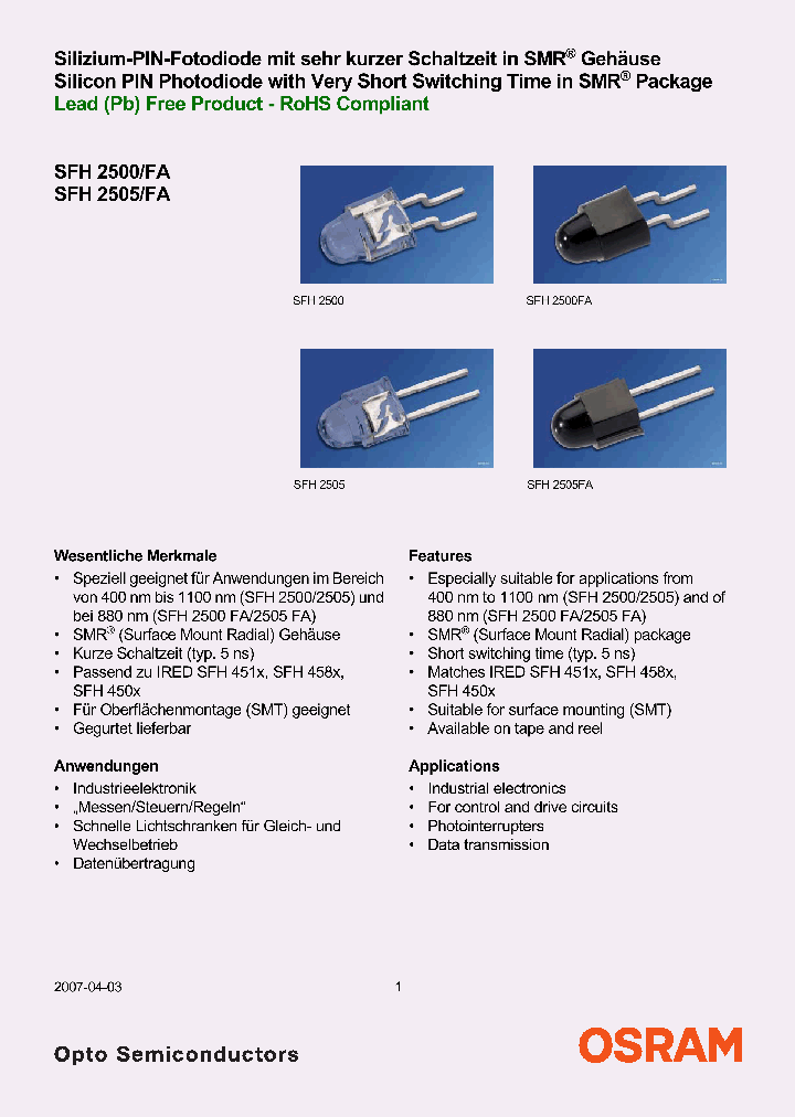 SFH2500_4160567.PDF Datasheet