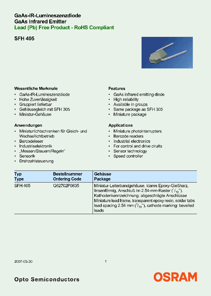 SFH405_4130070.PDF Datasheet
