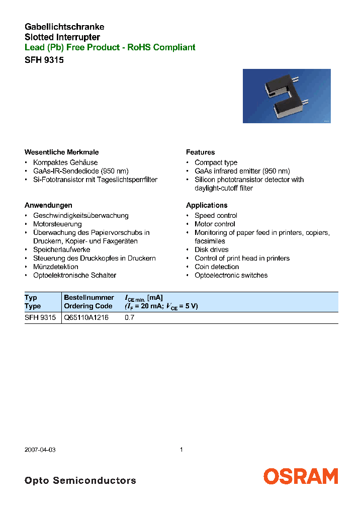 SFH9315_4130062.PDF Datasheet
