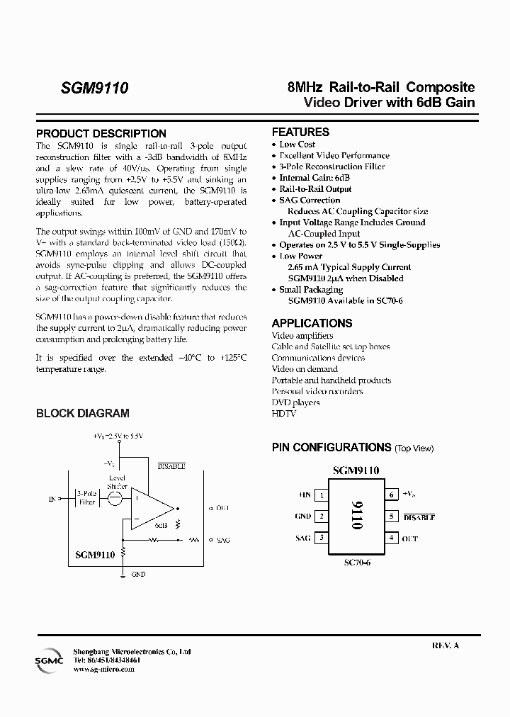 SGM9110XC6TR_4141993.PDF Datasheet