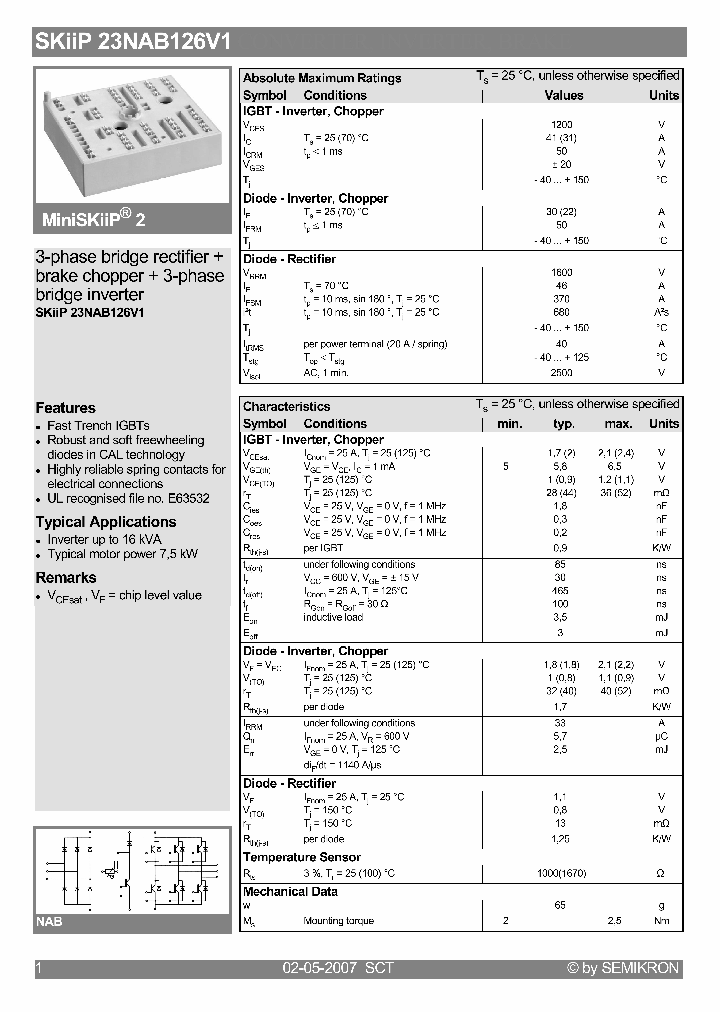 SKIIP23NAB126V1_4101389.PDF Datasheet