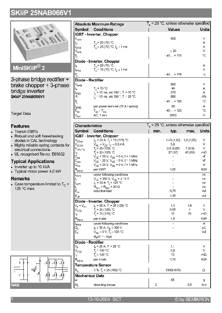SKIIP25NAB066V1_4131427.PDF Datasheet