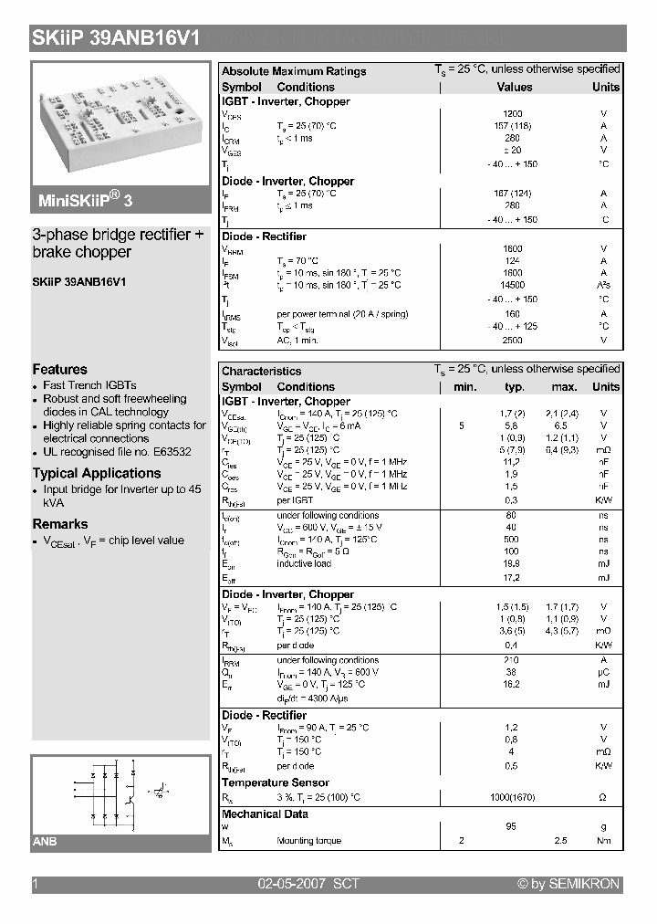 SKIIP39ANB16V1_4123025.PDF Datasheet