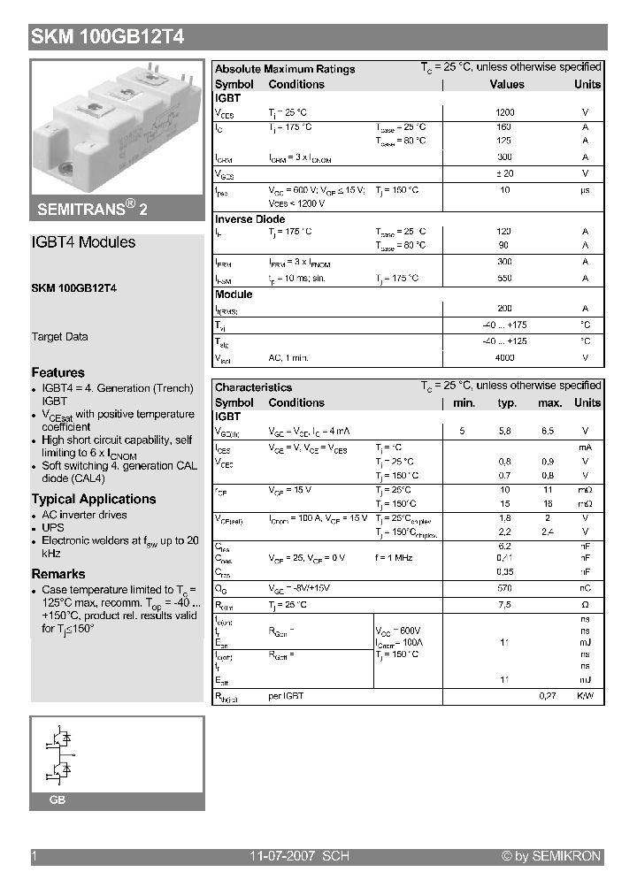 SKM100GB12T4_4130550.PDF Datasheet