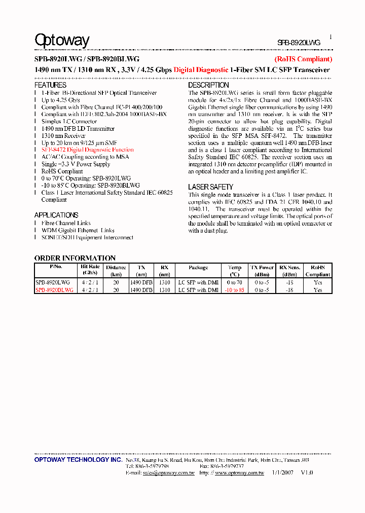 SPB-8920LWG_4117415.PDF Datasheet