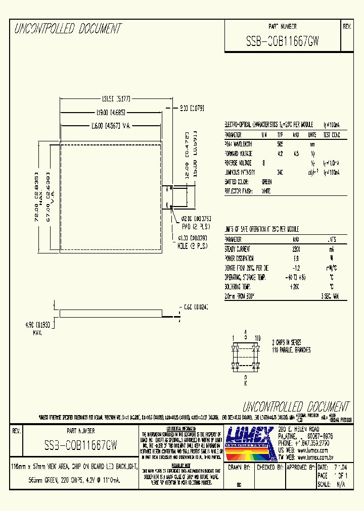 SSB-COB11667GW_4129799.PDF Datasheet