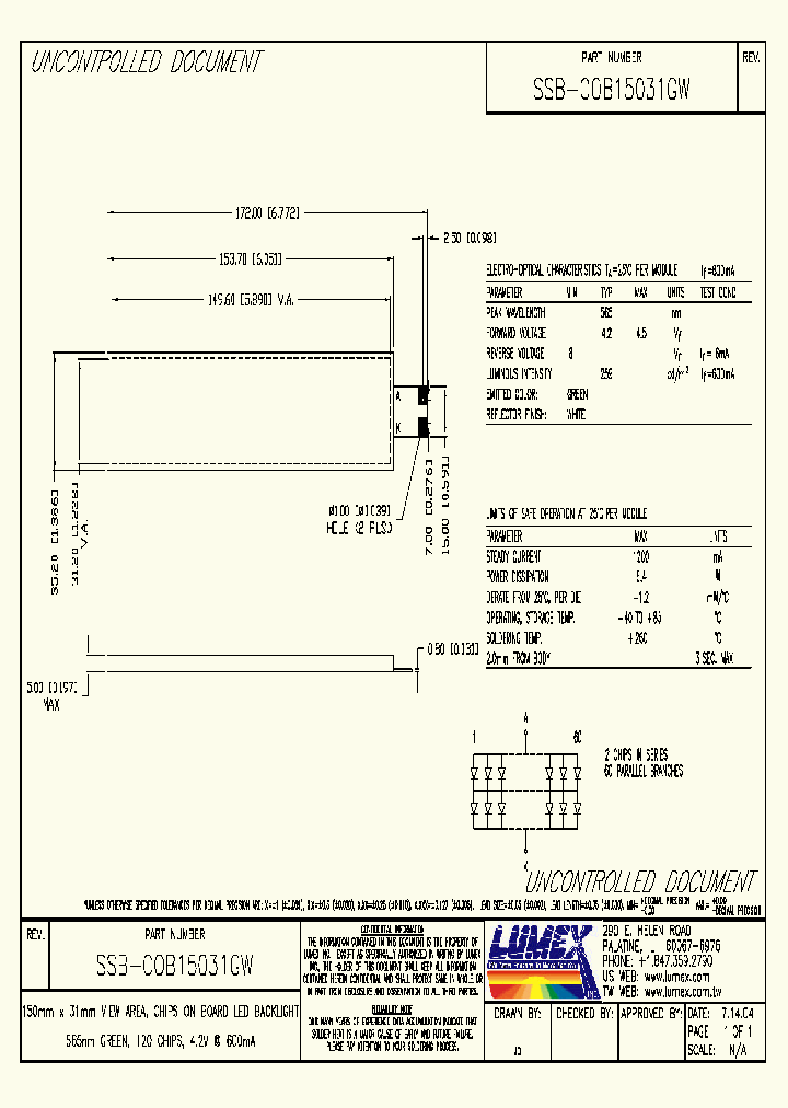 SSB-COB15031GW_4129796.PDF Datasheet