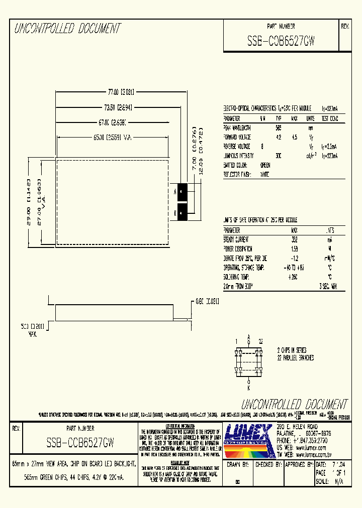 SSB-COB6527GW_4130030.PDF Datasheet