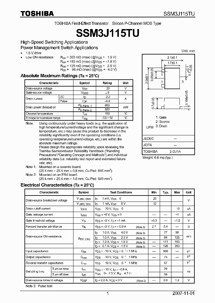SSM3J115TU_4125471.PDF Datasheet