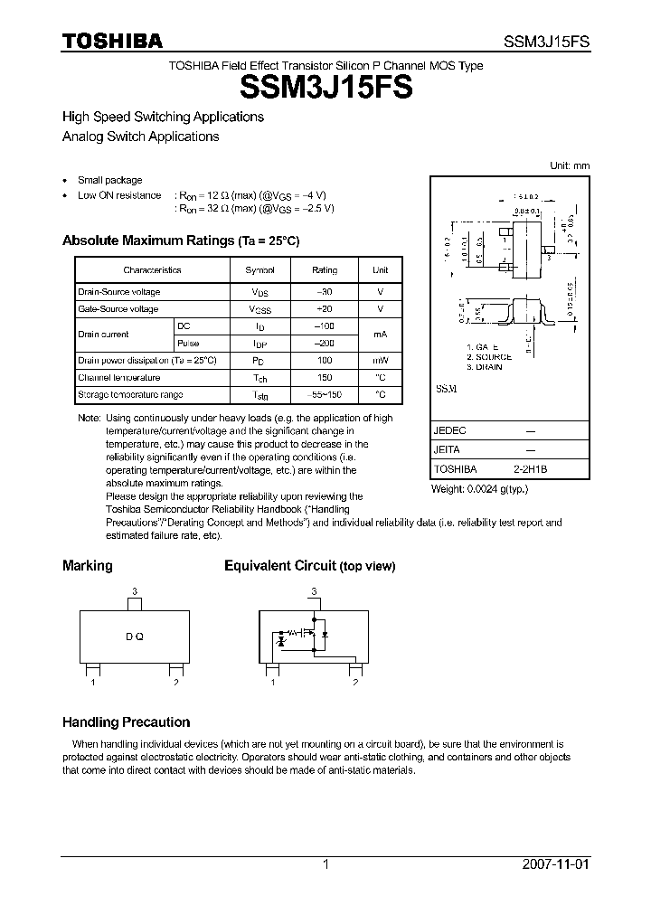 SSM3J15FS_4145321.PDF Datasheet