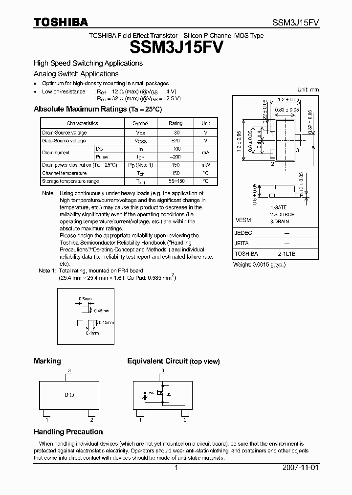 SSM3J15FV_4145323.PDF Datasheet