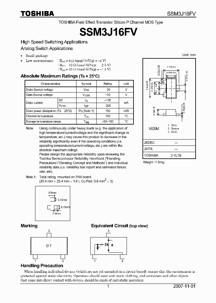 SSM3J16FV_4125463.PDF Datasheet