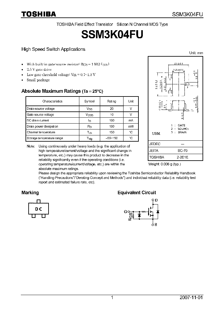 SSM3K04FU_4124562.PDF Datasheet