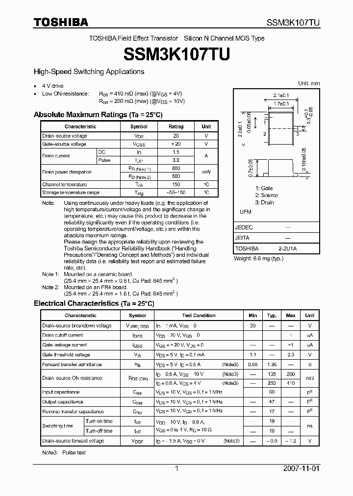SSM3K107TU_4124552.PDF Datasheet