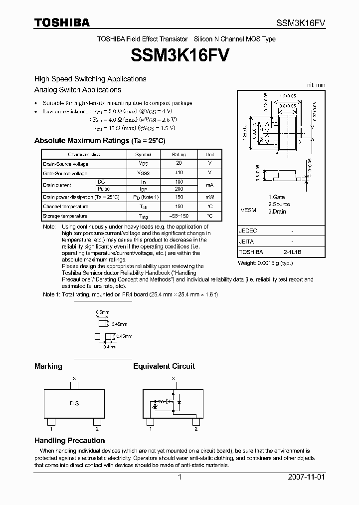 SSM3K16FV_4124536.PDF Datasheet
