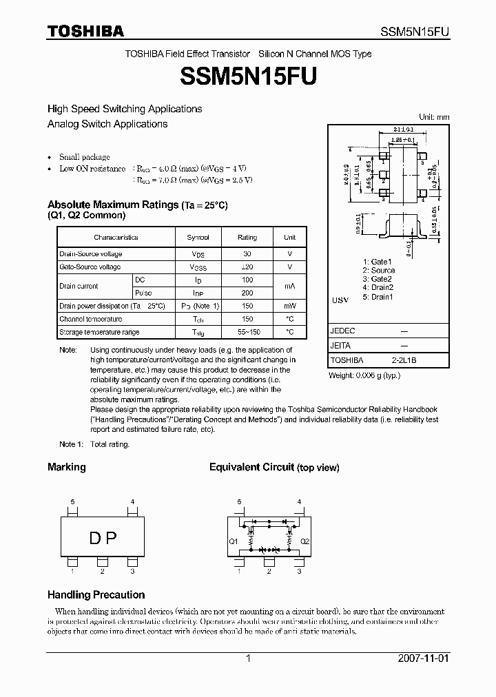 SSM5N15FU_4155817.PDF Datasheet